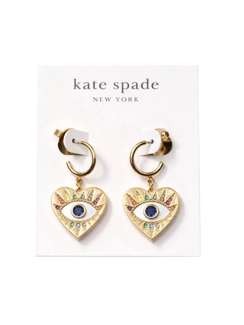 Kate Spade New York Evil Eye Huggie Drop Earrings